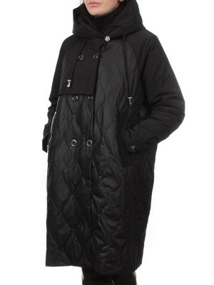 258 BLACK Пальто демисезонное женское (100 гр. холлофайбер)