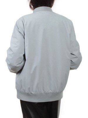H24-608 GRAY/BLUE Куртка бомбер демисезонная женская (100 гр. синтепон)