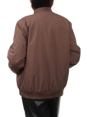H24-608 BROWN Куртка бомбер демисезонная женская (100 гр. синтепон)
