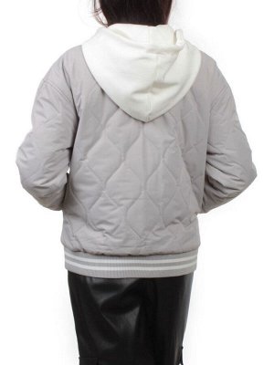 H24-90 GRAY Куртка бомбер демисезонная женская (100 гр. синтепон)