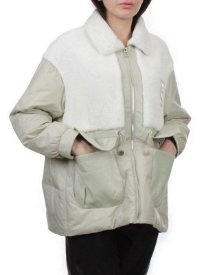 H24-223 LT. OLIVE Куртка демисезонная женская (100 гр. холлофайбер)