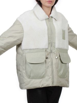 H24-223 LT. OLIVE Куртка демисезонная женская (100 гр. холлофайбер)