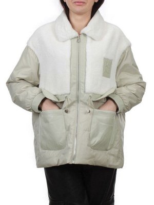 H24-223 LT. OLIVE Куртка демисезонная женская (100 гр. холлофайбер)
