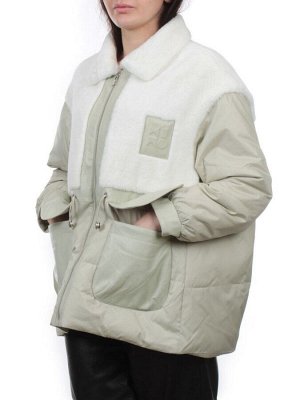 H24-223 LT. OLIVE Куртка демисезонная женская (100 гр. холлофайбер)