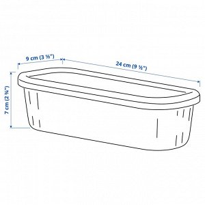 RYKTA РИКТА Контейнер для хранения с крышкой, 9x24x7см