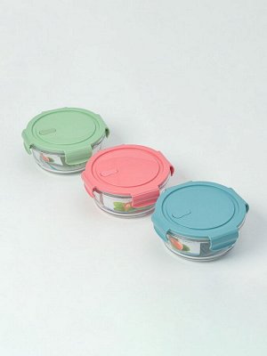 Контейнер Доляна Cook and Freeze, 600 мл, с крышкой, жаропрочное стекло, цвет МИКС