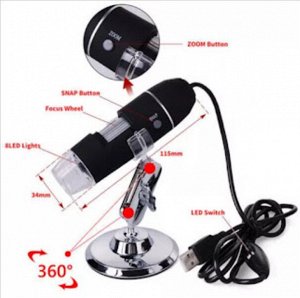 Цифровой микроскоп эндоскоп камера Andowl 2MP 1000X 8*LED +Подставка