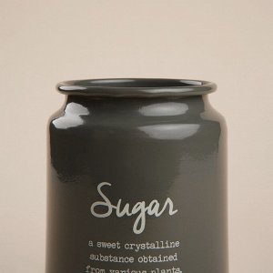 Банка для сахара SL Home, 9.5x14 см, с бамбуковой крышкой, серая