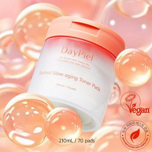 Тонер-пэды с ретинолом для антивозрастного ухода DayPiel Retinol Slow-Aging Toner Pads, 70шт (210мл)