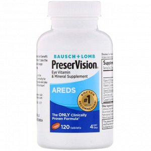 Bausch & Lomb, PreserVision, AREDS, 120 Tablets