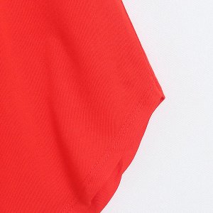 Футболка хлопковая с круглым вырезом и с мультяшным принтом, красная