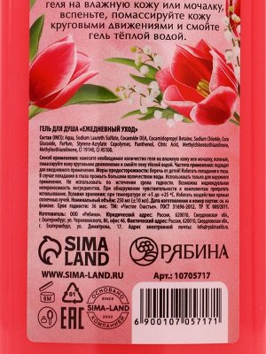 Подарочный набор «Самой милой», гель для душа 250 мл и мочалка для тела, Чистое счастье