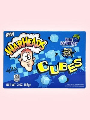Кислый мармелад в виде кубиков Warheads Blue Raspberry Cubes Вархедс 85 гр