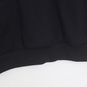Толстовка трикотажная с капюшоном и принтом на флисе, черная