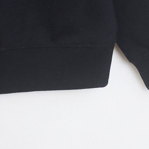 Свитшот трикотажный с круглым горлом на флисе, с принтом, черный