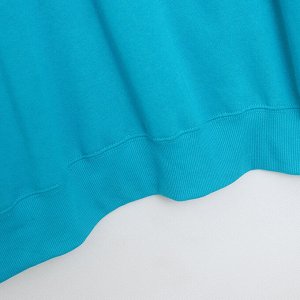 Свитшот с длинными рукавами на флисе, с принтом, голубой