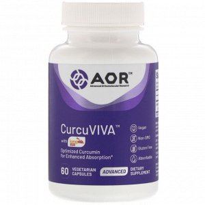 Advanced Orthomolecular Research AOR, CurcuViva, 60 Vegetarian Capsules