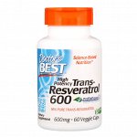 Doctor&amp;#x27 - s Best, высокоэффективный трансресвератрол, 600 мг, 60 растительных капсул