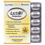 California Gold Nutrition, LactoBif, пробиотики, 5 млрд КОЕ, 60 растительных капсул