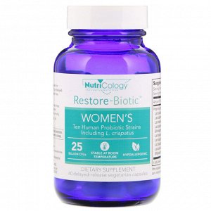 Nutricology, Restore-Biotic Women&#x27 - s, 25 Billion, 60 Delayed-Release Vegetarian Capsules