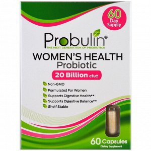Probulin, Women&#x27 - s Health, Probiotic, 20 Billion CFU, 60 Capsules