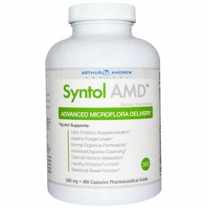 Arthur Andrew Medical, Syntol AMD, Advanced Microflora Delivery, средство для здоровой микрофлоры, 500 мг, 360 капсул