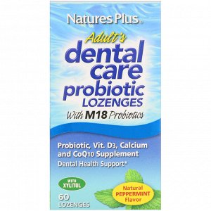 Nature&#x27 - s Plus, Пробиотик для полости рта, для взрослых, натуральный вкус перечной мяты, 60 леденцов