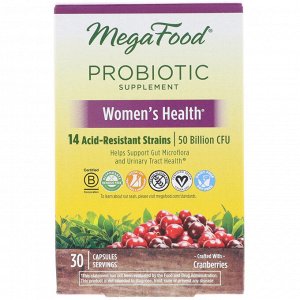 MegaFood, Пищевая добавка с пробиотиками, Женское здоровье, 30 капсул