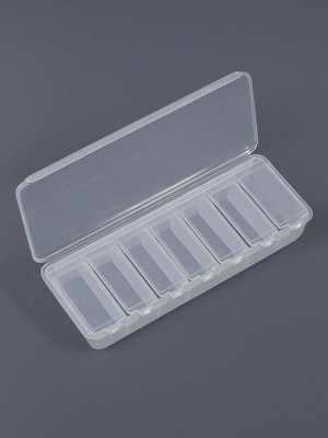 Органайзер для хранения мелочей, 7 ячеек, 15.5x6.2x3 см, прозрачный