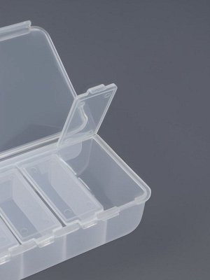 Органайзер для хранения мелочей, 7 ячеек, 15.5x6.2x3 см, прозрачный
