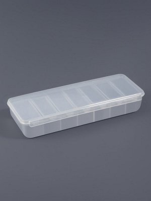 Органайзер для хранения мелочей, 7 ячеек, 15.5x6.2x3 см, прозрачный