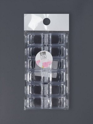 Органайзер для хранения мелочей, 12 ячеек, 13.2x7.5x1.5 см, прозрачный