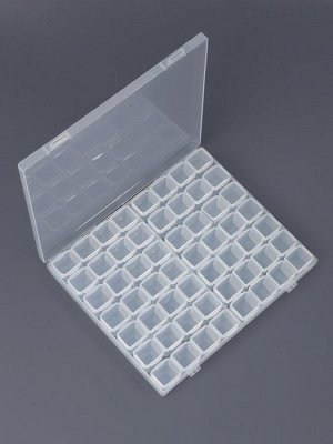 Органайзер для хранения мелочей, 56 ячеек, 21x17.5x2.5 см, прозрачный