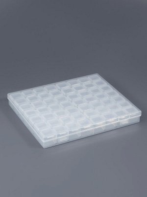 Органайзер для хранения мелочей, 56 ячеек, 21x17.5x2.5 см, прозрачный