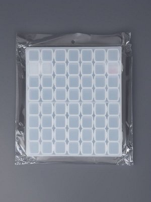 Органайзер для хранения мелочей, 56 ячеек, 21x17.5x2.5 см, прозрачный