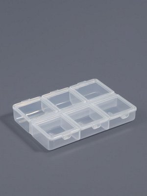 Органайзер для хранения мелочей, 6 ячеек, 8x6x1.5 см, прозрачный