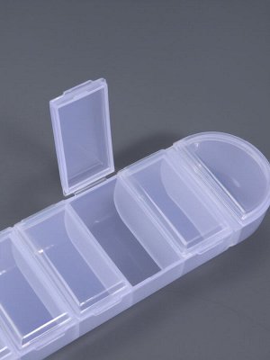 Органайзер для хранения мелочей, 7 ячеек, 19x5x2.9 см, прозрачный