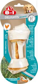 8in1 DENTAL DELIGHTS M косточка с куриным мясом для средних и крупных собак с минералами 14,5 см