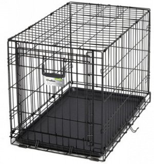 Клетка MidWest Ovation для собак 79х49х55h см, с торцевой вертикально-откидной дверью, черная