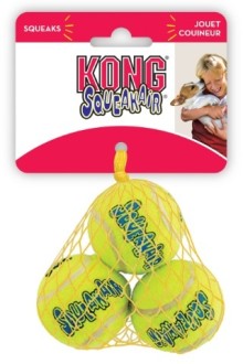 Игрушка KONG для собак Air "Теннисный мяч" очень маленький (в упаковке 3 шт.), 4 см