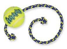 Игрушка KONG для собак Air "Теннисный мяч"средний, с канатом