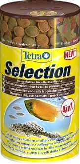TetraSelection корм для всех видов рыб "4 вида" хлопья/чипсы/гранулы 100 мл