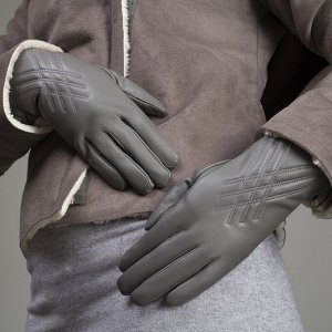Перчатки женские, размер 7, с утеплителем, цвет серый