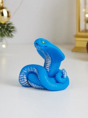 Фигурное мыло "Змея Кобрюша" синее, 40г