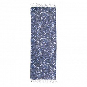 Палантин женский льняной, цвет синий, размер 65х175 см