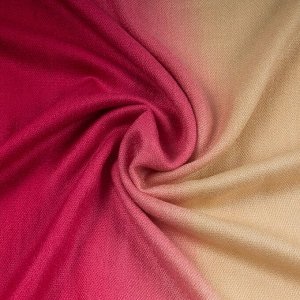 Палантин женский шерстяной, цвет бежевый/малиновый, размер 70х175 см