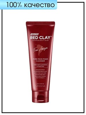 Missha Глиняная пенка-маска для очищения Foam Cleanser Amazon Red Clay Pore Pack, 120 мл