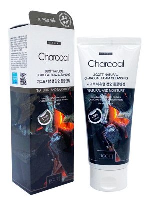 JIGOTT Пенка для умывания с экстрактом древесного угля NATURAL CHARCOAL FOAM CLEANSING 180ml