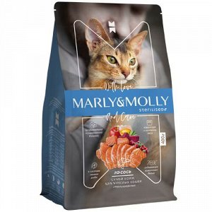 Сухой корм для стерилизованных кошек Marly&Molly Sterilised с лососем 400 г