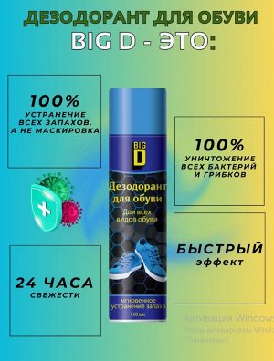 Дезодорант для обуви 150 мл.